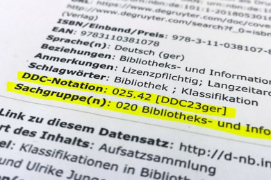 Eine Dewey-Notation in der Deutschen Nationalbibliografie